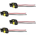 Wevdn 4 PCS 9005 HB3 9006 HB4 9012 Bulb Socket, Headlight Connector Female Adapter Wiring Harness Socket, Automotive Headlights Fog Lights Socket Wire Replacement, Car Accessories