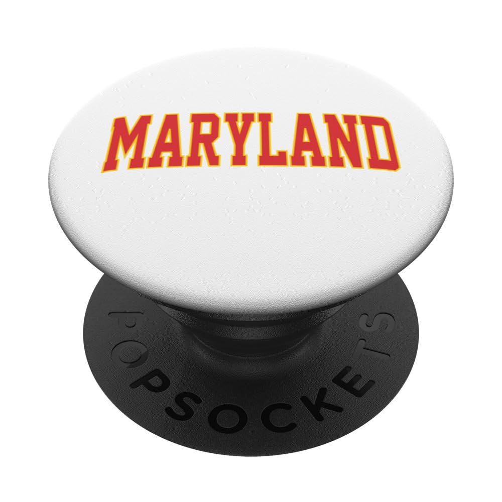 Retro Maryland Tee Vintage Maryland Red Gold Throwback Shirt PopSockets Swappable PopGrip