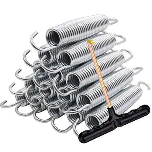 Huouo 16 PCS Trampoline Springs with T-Hook - 5.5" Heavy Duty Galvanized Steel Replacement Spring Set