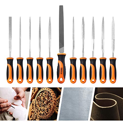 TACKLIFE 11-Piece Diamond Needle File And Alloy Steel File Set for Woodwork, Metal And Hobby Projects, 150 Grit - FS01 - Thumbnail 4
