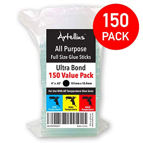 Full Size Hot Glue Gun Sticks (Huge Bulk Pack of 150) 4" and 0.43 Diameter - Compatible with Full Size Industrial Glue Guns - Thumbnail 3
