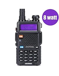 Walkie Talkies Radio de 2 vías Radio BaoFeng Serie UV-5RH Radio de dos vías de banda dual de alta potencia de 8 vatios para excursionismo Camping Trolling (versión más reciente de Baofeng UV-5R) por LUITON