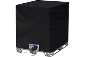 NEVERLAND IBC Tote Cover 275 Gallon - 420D Water Tank Cover, Black Tote Sunshade Waterproof Protective Cover Fit 1000L Garden Water Tank