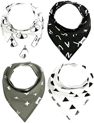 Bibs Cartoon Triangle Cotton Soft Kids Cloth Infant Scarf 4Pcs/Lot 10 (Set03)