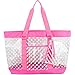 Eastsport Supreme Deluxe 100% Clear PVC Printed Large Beach Tote with Free Large Wristlet