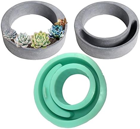 Foerteng Round Cement Flowerpot Silicone Molds Home Garden Decoration Concrete Planter Silicone Mold