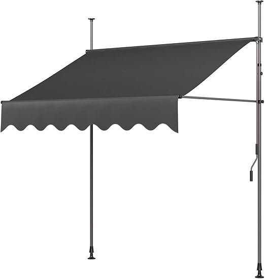 MVPower Clamp Awning Balcony, Awning with Hand Crank UV Resistant