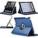 ipad 2/3/4 Case,Uvital 360 Degree Rotating PU Leather Case with Screen Protector Cover,Multi-angle Stand Folio Cover with Smart Wake Up Sleep for iPad 2 3 4(Navy Blue)