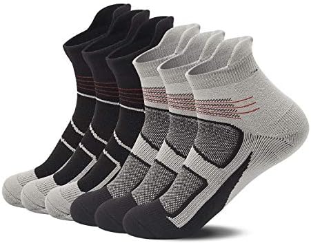 ThemeDesigner Men's Low Cut Ankle Socks Performance Athletic Running Socks 6 Packs