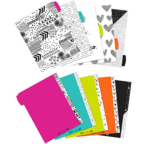 Avery + Amy Tangerine Designer Collection Big Tab Dividers, Black and White Ink-spiration, 5-Tab Set (11393)