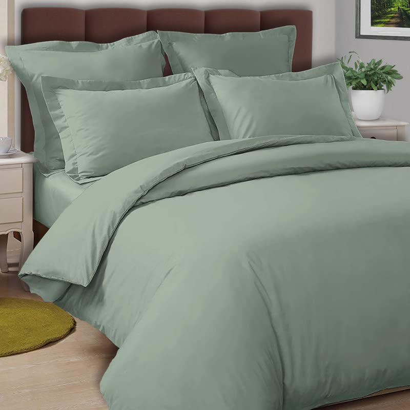 Photo 1 of Pizuna Percale Cotton Twin Duvet Cover Set, 100% Long Staple Cotton Crisp Percale Weave with Button Closure (Combed Sea Foam Cotton Duvet Cover Twin)