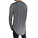 Moomphya Mens Extend Long Tail Hipster Hip Hop Streetwear T Shirts Curve Hem Long Sleeve Longline T-Shirt,Black1,Large