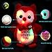WEWILL LED Owl Stuffed Animals Glow Cute Soft Plush Toy Loves You Bow-Tie, 9.5 inch, Red
