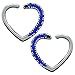 16g Clear/Pink Cubic Zirconia Heart Surgical Steel Daith Tragus Cartilage Earring piercing (Blue)