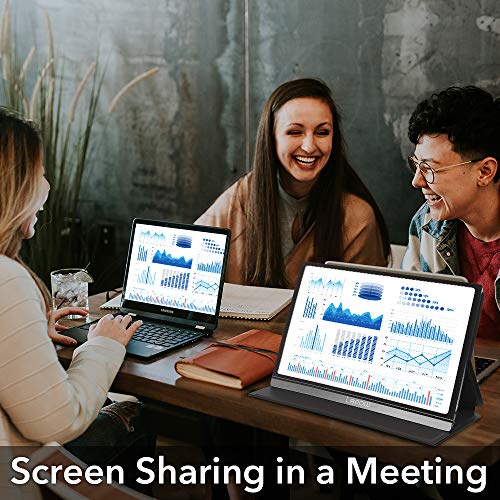 Portable-Monitor-Lepow-156-Inch-Full-HD-1080P-USB-Type-C-Computer-Display-IPS-Eye-Care-Screen-with-HDMI-Type-C-Speakers-for-Laptop-PC-PS4-Xbox-Phone-Included-Smart-Cover-Screen-Protector-Black