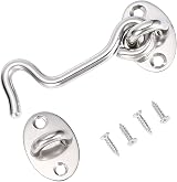 LIYUABU 3 Inch Stainless Steel Hook Eye Latch Gate Barn Door Lock with Screws view 6