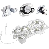 4 Pieces Dryer Replacement for Samsung Dryer, Including Heater Element (DC47-00019A), Thermal Fuse (DC96-00887A and DC47-00016A), Thermostat (DC47-00018A)