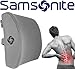 Samsonite Ergonomic Lumbar Support Pillow for Office Chair, Gaming Chair, or Car, Memory Foam Cushion with Ventilated Mesh and Adjustable Strap, Gray