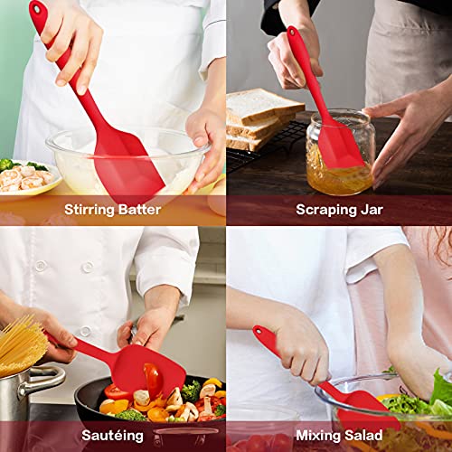 P&P CHEF Silicone Spatulas Set of 14, Red Heat Resistant Flexible