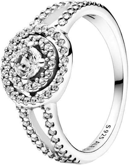 pandora sterling silver ring sparkling double wreath ring with