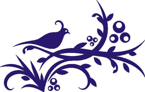 INDIGOS Wall Sticker d166 Beautiful Bird of Paradise Vine Plant Tribal 96 x 61 cm Blue Vinyl 96 x 61 x 1 cm — image 1