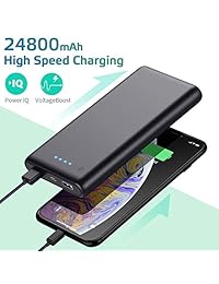 Portable Charger, VOOE 24800mAh Ultra High Capacity Power Bank Portable Lighter Dual USB Ports Recharging Battery Pack High Speed External Battery Charger for Smart Phone, Android Phone, Tablet etc
