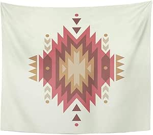 Amazon.com: FFJJ Tapestries Wall Tapestry Red Native Ethnic Pattern American Navajo Tapestry for ...