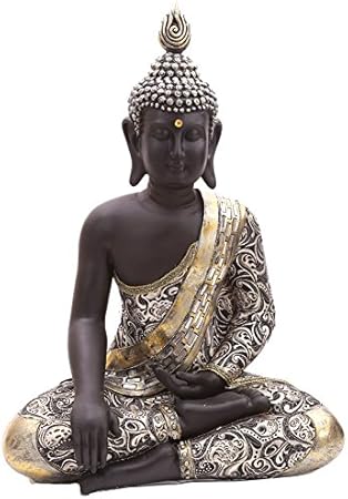 Statuetta Di Buddha Tailandese Metallico Con Gambe Incrociate Amazon It Casa E Cucina