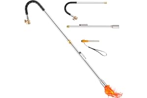 GZLOZAK Weed Torch Propane Burner, 240,000BTU High Output Flame Thrower For Weeds 34" Long Arm Non Slip Rubber Grips for Flaming Weeding, Campfires, Charcoal Starter, Roofing, Melting Snow (Fuel Not Included)