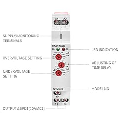 GAEYAELE Voltage Protection Relay AC/DC110V-240V