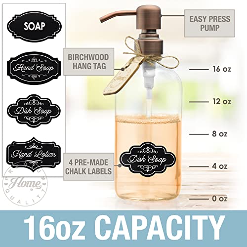 Bathroom Countertop Soap Dispensers Boston Round Glass Bottle, Rust