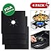 Wimaha 4 Pack Gas Hob Range Protectors Reusable Stovetop Burner Liner Non-Stick, FDA Approved, Double Thickness, 10.6” x 10.6”, Black