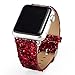 iiteeology Compatible with Apple Watch Band 38mm 40mm 42mm 44mm, Christmas Sparkly 3D Glitter Bling Leather iWatch Band for Apple Watch Series 5/4/3/2/1 Women Girls (Red, 38mm)