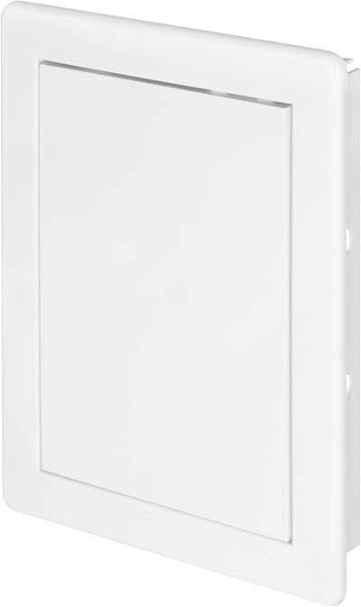 Awenta White Plastic Access Panel 6x8 In Concealed Hinge Removable Door
