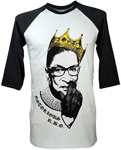 Tee Adult Unisex NOTORIOUS R.B.G. RBG Funny Liberal Ruther Bader Ginsburg Baseball Raglan Shirt Xlarge