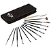 12-Piece Paintbrush Set by S&J Creations (8" Brushes) - High Quality Synthetic Bristle Artist Brushes for Oil, Acrylic, or Watercolor Paint and Crafts - Includes Carrying Case and Palette Knife