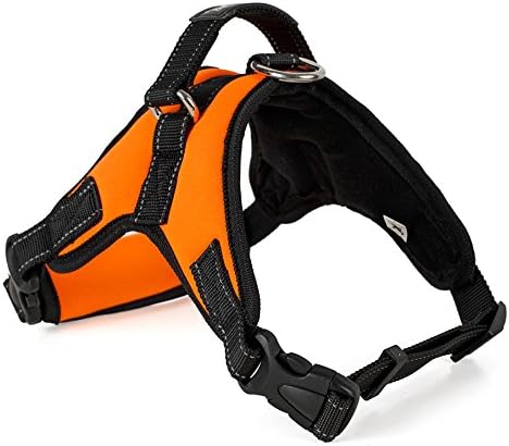 Safety Front Range No-Pull Dog Harness,3m Reflective Vest for Dogs Easy Control (NEOPRENE PADDED ORANGE, SMALL)