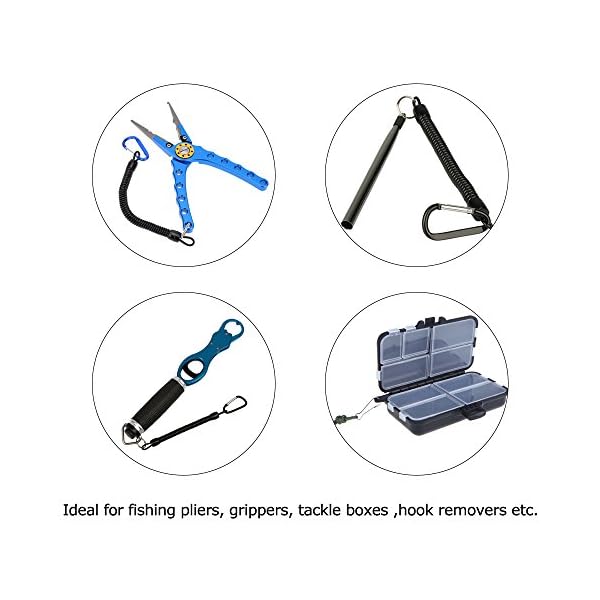 YOGAYET-Fishing-Lanyards-Safety-Rope-Wire-Coiled-Tether-for-Pliers-Grippers-Fish-Tackle-Tools-Pack-of-8