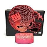 Deal Best NFL Team 3D Optical Illusion Smart 7 Colors LED Night Light Table Lamp with USB Power Cable (New York Giants)