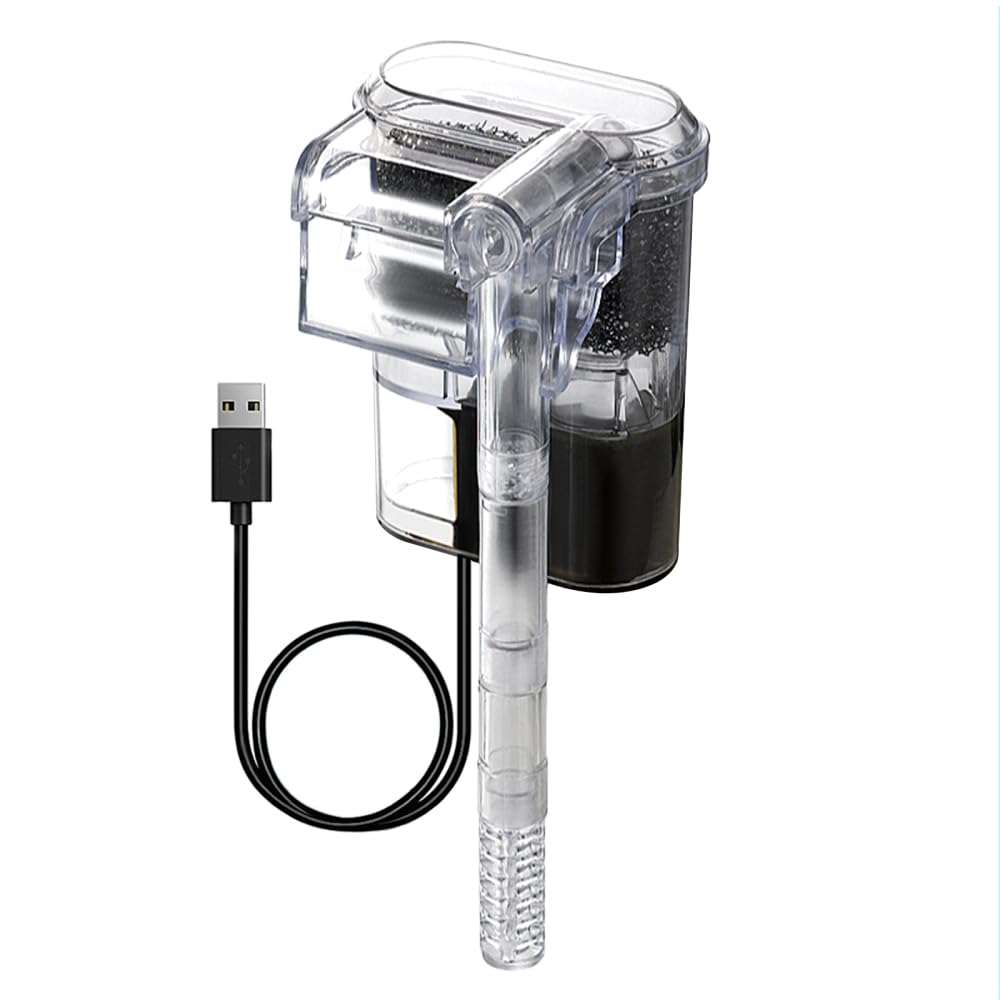 DONGKER Slim Aquarium Filter, 250L/h 2.5W Hang on Back Filter Ultra Quiet Adjustable Flow Hang on Back Filter for 2-8 Gal Aquariums Tanks