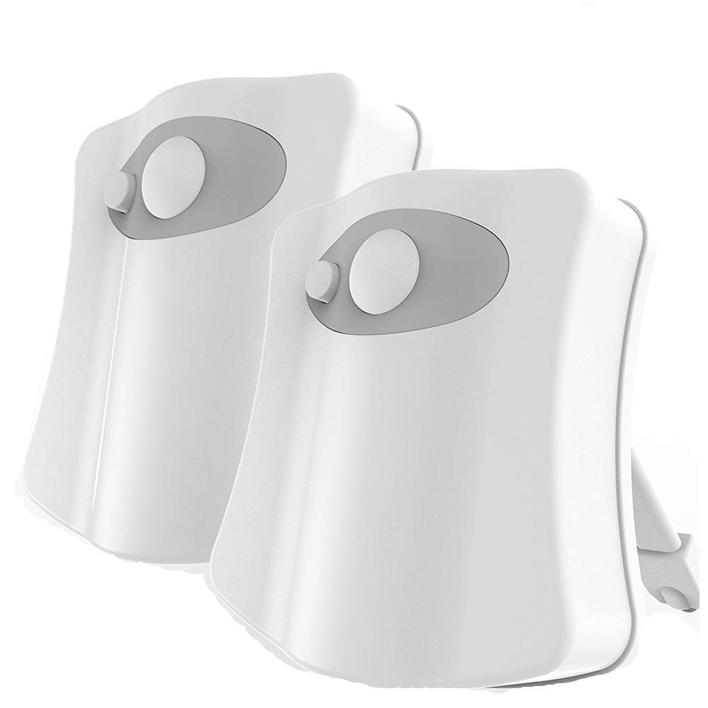 Toilet Night Light Motion Activated 8 Color Changing,Seat Light 2 Modes Light Detection Sensor, Potty Training Light Up,Bathroom Lighting LED Bowl Ligh Fit Any Toilet,White (2-Pack)
