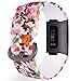 allbingo Cute Bands Compatible with Fitbit Charge 3 & Charge 3 SE, Women Men Floral Replacement Strap Accessories Wristband Small Large for Fitbit Charge 3