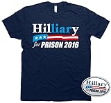 Vipergraphics Hillary for Prison T-Shirt & Sticker Men's Anti Clinton Liar TShirt
