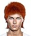 70s Rocker Style Hair Wigs w/Wig Cap for Cosplay Costume Party Halloween Hairpiece Burnt Orange