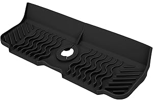 Pssopp Kitchen Sink Splash Guard Silicone Faucet Mat, 17.7 Inch Long Sink Splash Proof Mat for Kitchen Bathroom Countertop Pr