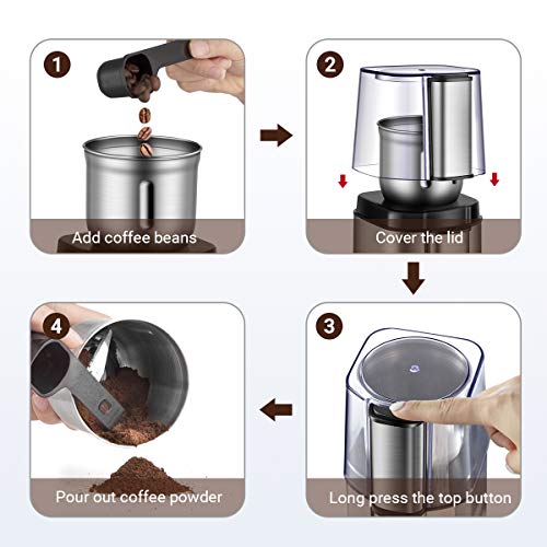 Coffee Grinder Electric, REDMOND Coffee Bean Dry Grinder with Stainless