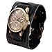 Clearance! Charberry Mens Retro Leather Punk Watch Rock Brown Big Wide Leather Bracelet Cuff Watch