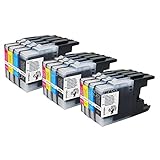 GREENSKY 12PK(3 Black 3 Cyan 3 Magenta 3 Yellow) compatible Brother LC71 LC75 LC79 Ink Cartridge for Brother MFC-J435W MFC-J430W MFC-J280W MFC-J6910DW J825DW J4300 MFC-J6710DW