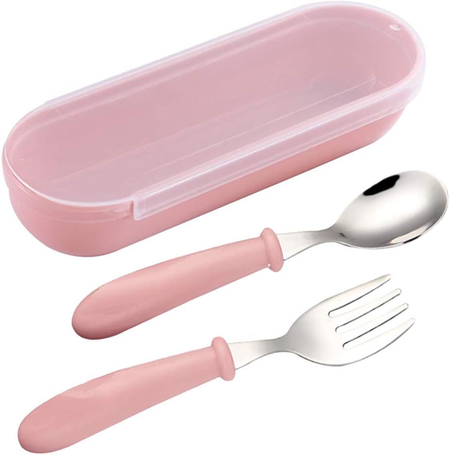 3 Piece Fork and Spoon Set with Plastic Storage Case Baby