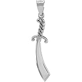 Claddagh Gold Polished 925 Sterling Silver Islamic Scimitar Sword Pendant